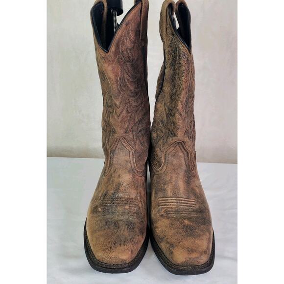 Laredo 68360 Marbled Distressed Leather Cowboy Western Boots Men 8 EW Extra Wide main image 9